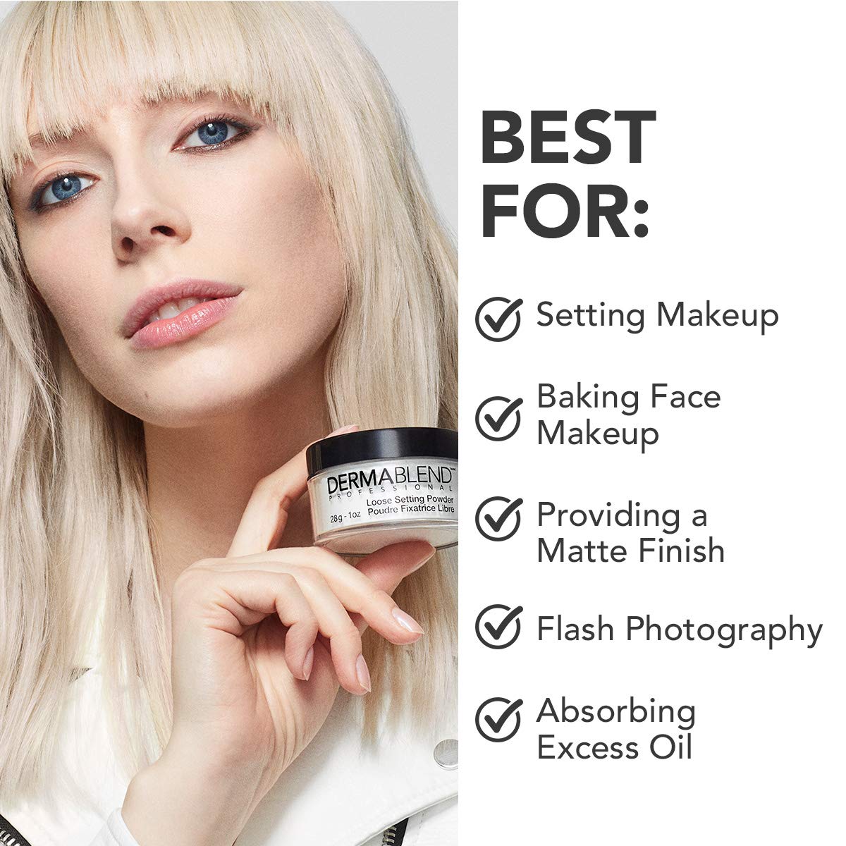 Dermablend Loose Setting Powder open with powder visible