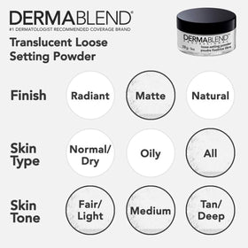 Dermablend Loose Setting Powder Translucent 100g with brush