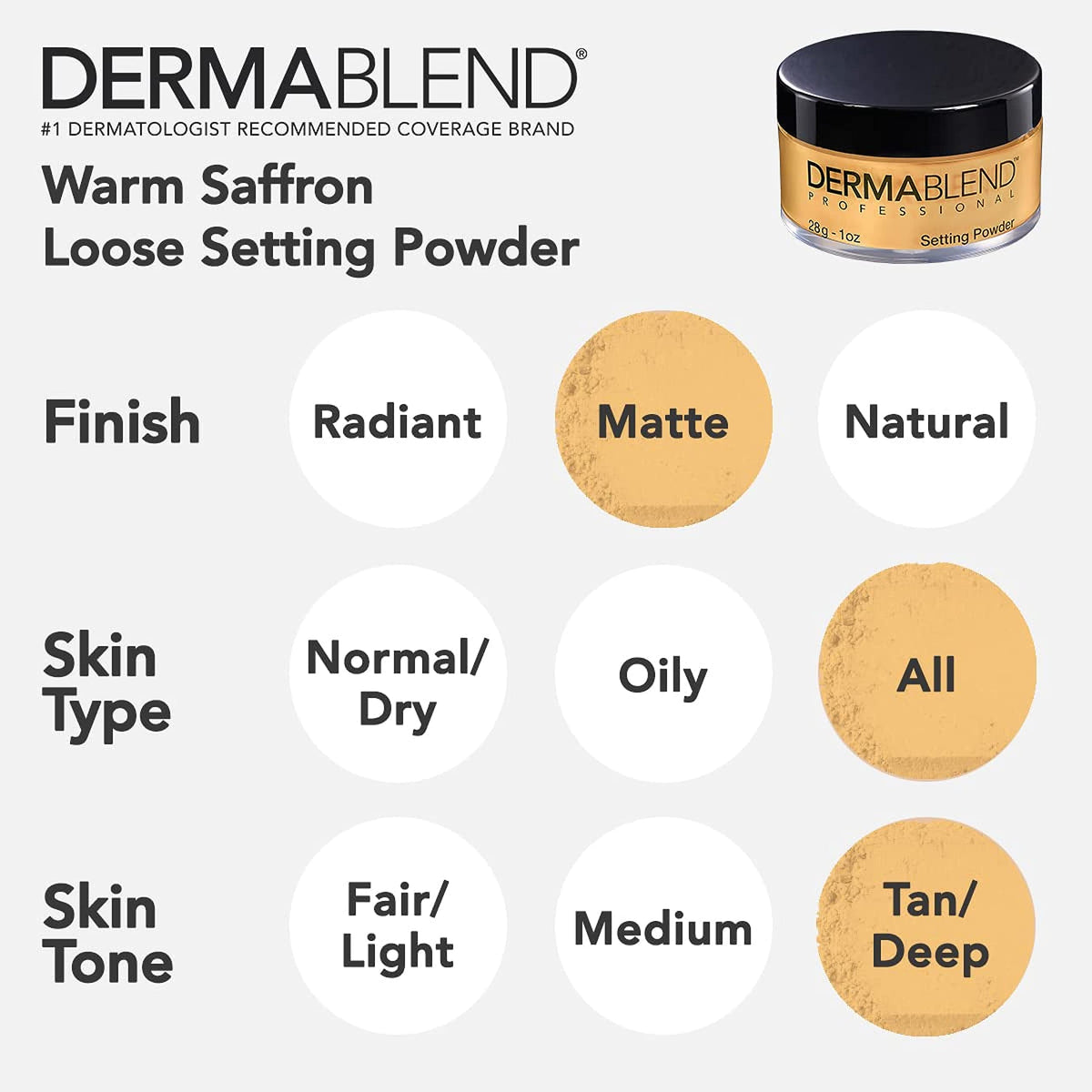 Dermablend Loose Setting Powder Warm Saffron texture