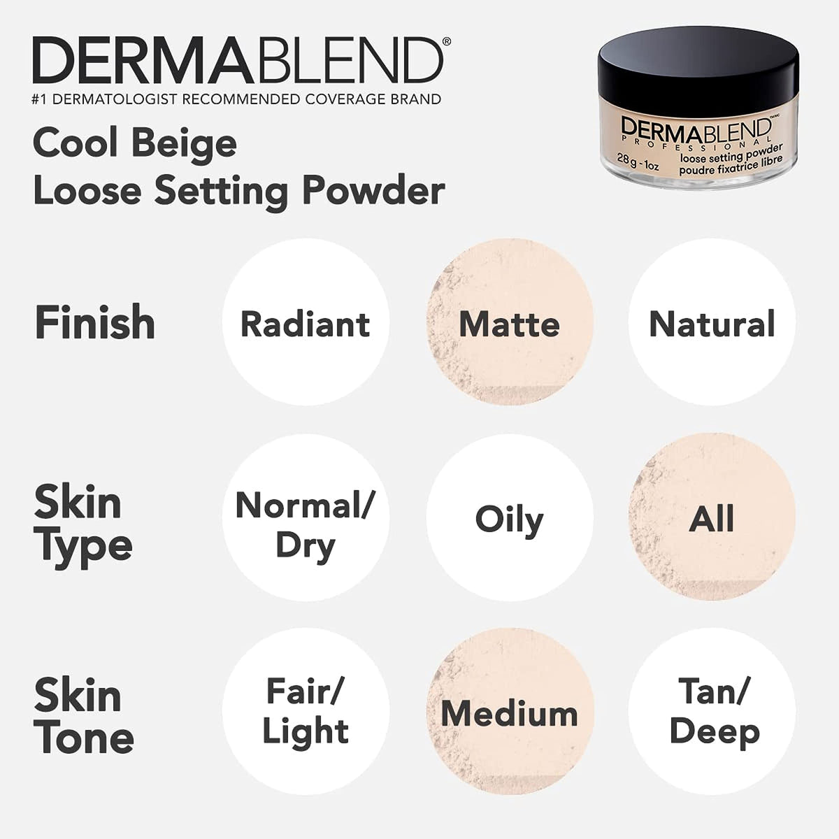 Dermablend Loose Setting Powder with makeup brush