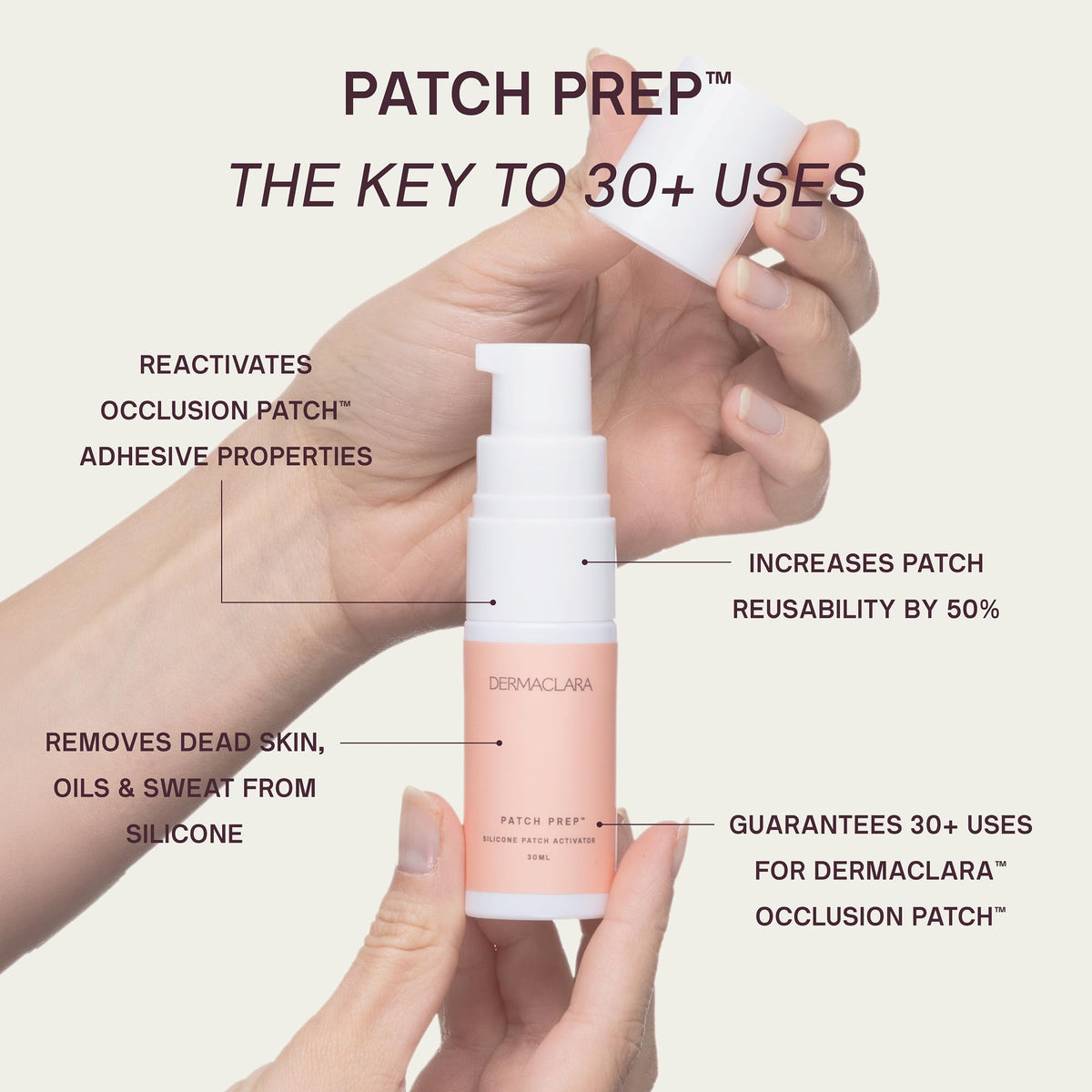 Dermaclara Silicone Patches in use on a model
