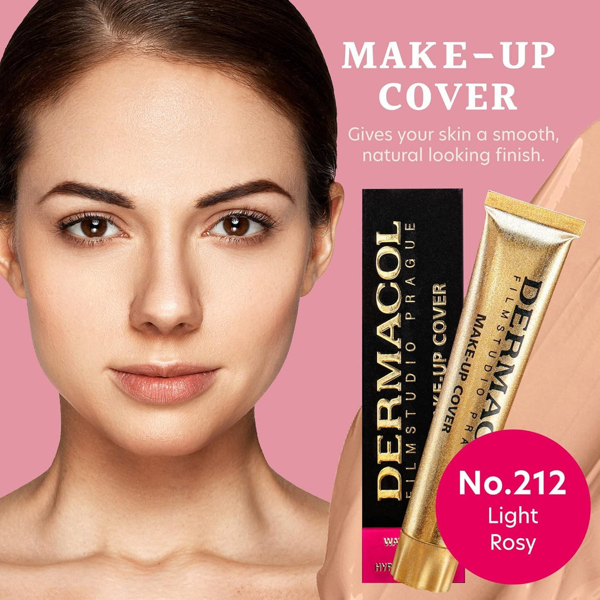 Dermacol Full Coverage Foundation No.212 swatch on skin