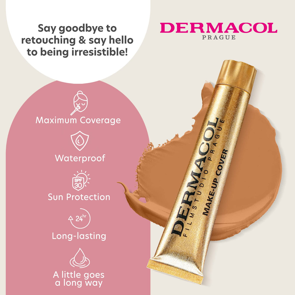 Dermacol Full Coverage Foundation No.224 with brush application