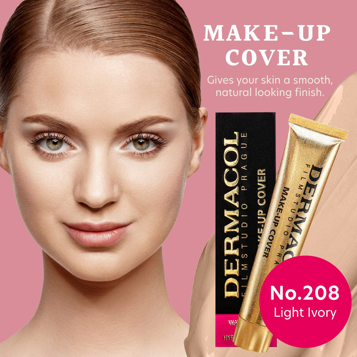 Dermacol Full Coverage foundation swatch on skin
