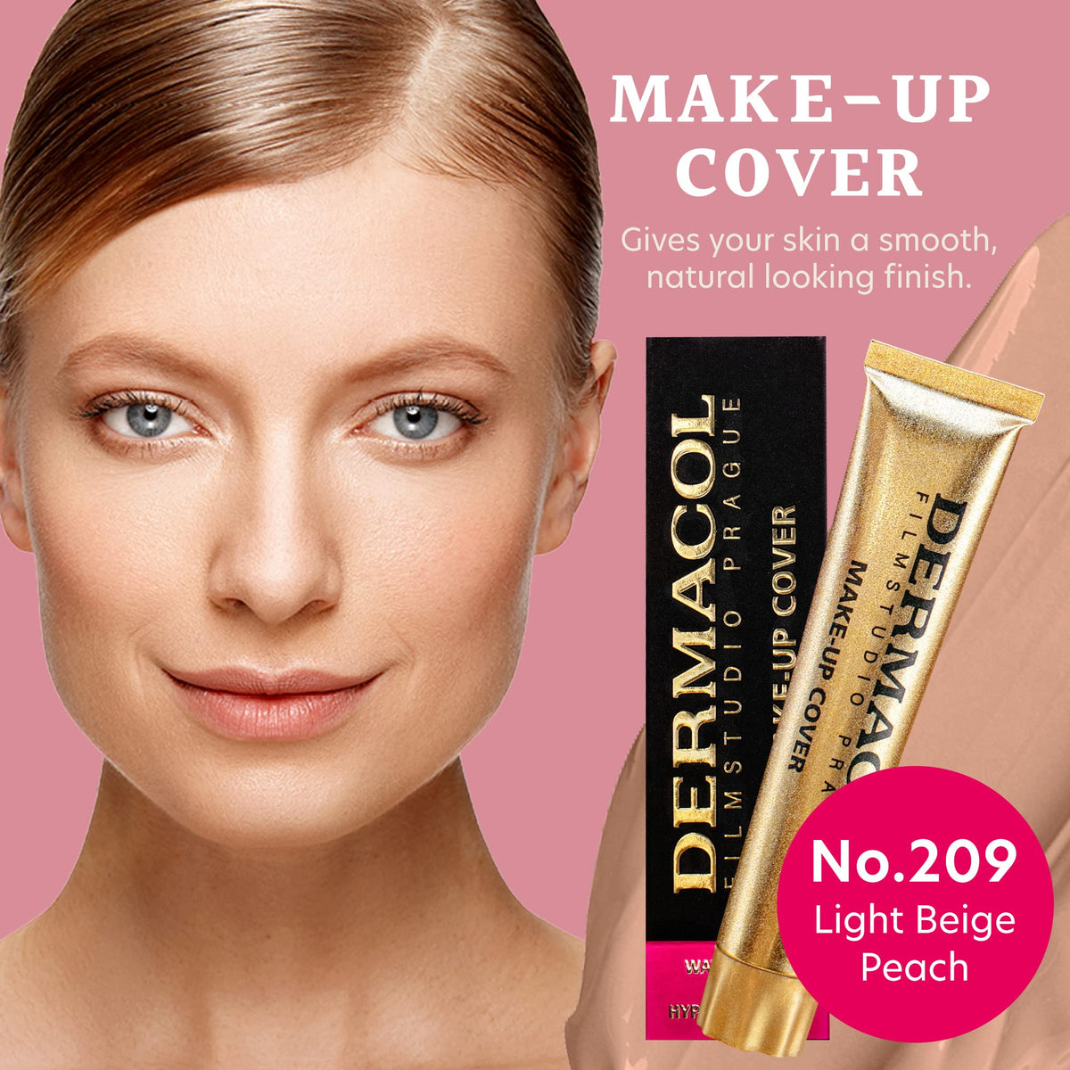 Dermacol Full Coverage Tattoo Cover Foundation No.209 swatch on skin