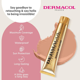 Dermacol Full Coverage Tattoo Cover Matte Foundation SPF 30 shade swatches