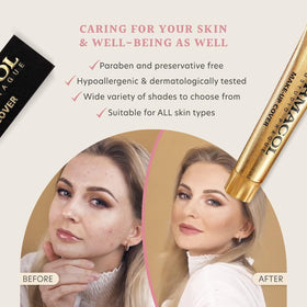 Dermacol Full Coverage Tattoo Cover Matte Foundation SPF 30 with makeup brush