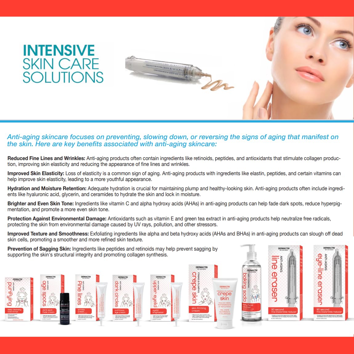 Dermactin 90 Second Fine Line/Wrinkle Reducer 34g bottle side view
