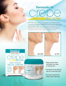 Dermactin Crepe Be Gone Firming Neck Cream on a vanity