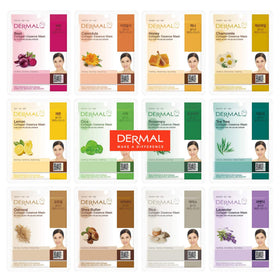 DERMAL 12 Combo Pack Collagen Essence Face Mask front view