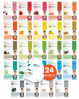 DERMAL 24 Combo Korean Essence Sheet Mask Variety Pack front view