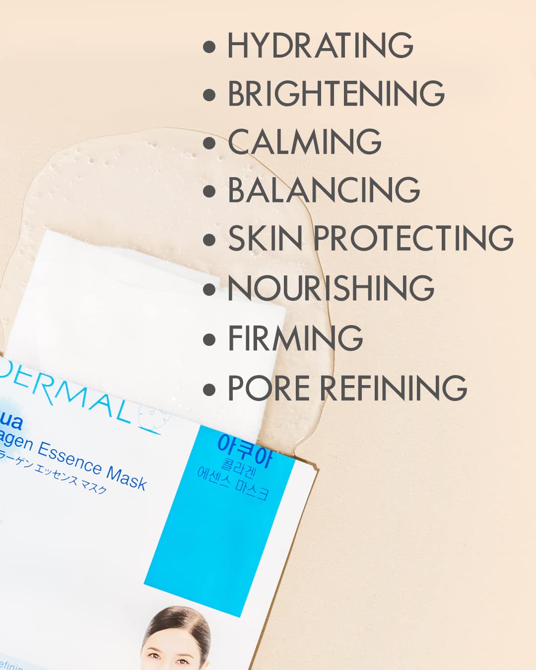 DERMAL essence sheet masks in a spa setting