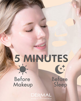DERMAL mask sheets with natural ingredients background
