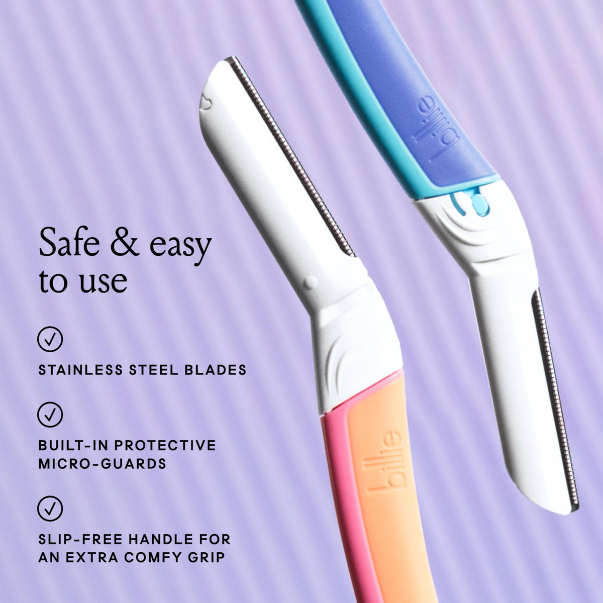 Dermaplaning guide included with Billie Face Razor