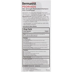 Dermarest Medicated Shampoo Plus Conditioner with a clean scalp background