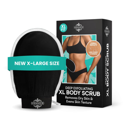 Dermasuri Exfoliating Body Scrubber Glove XL front view