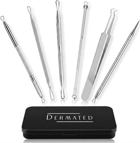 DERMATED 6 Pcs Pimple Popper Tool Kit in compact case