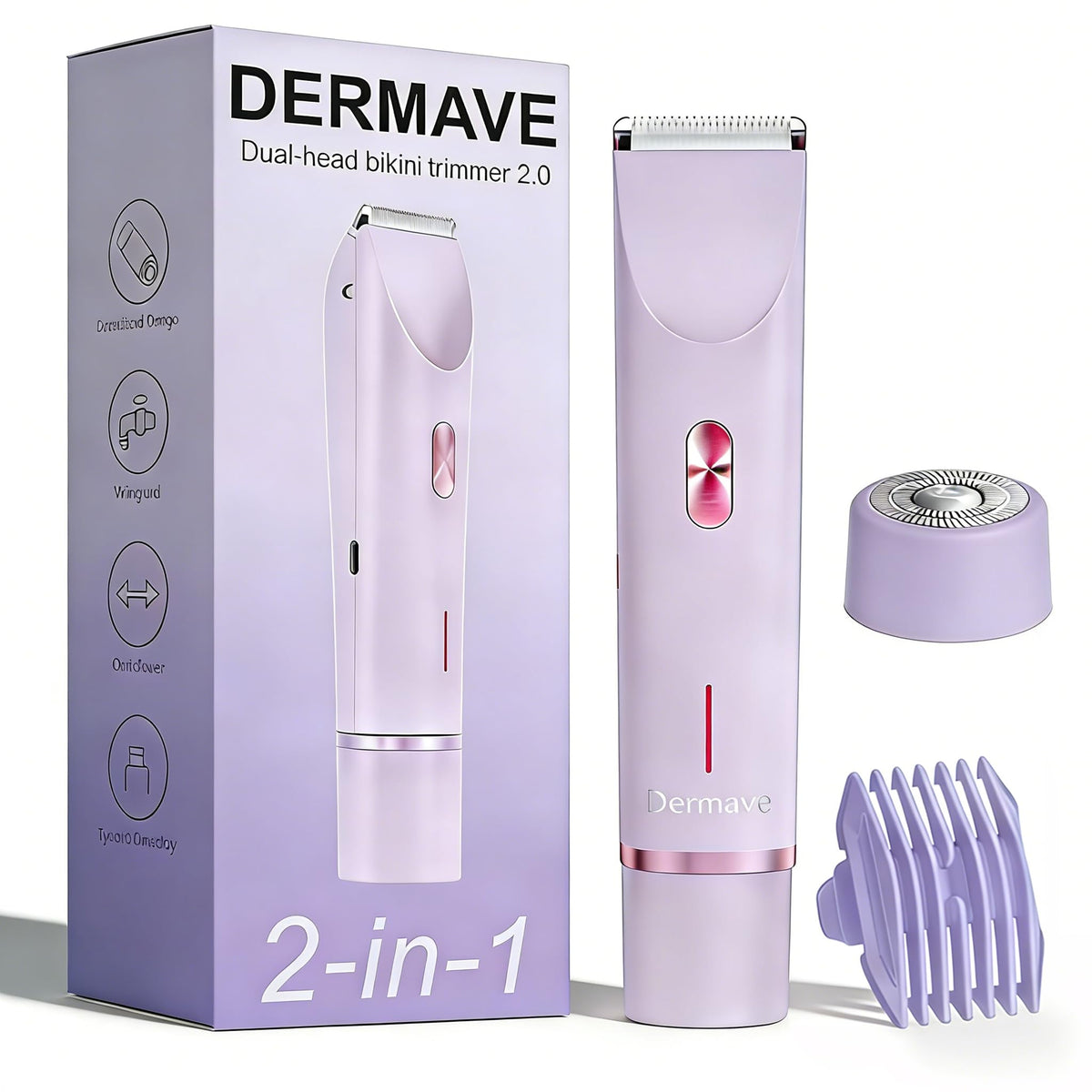 Dermave Bikini Shaver cordless electric design in purple