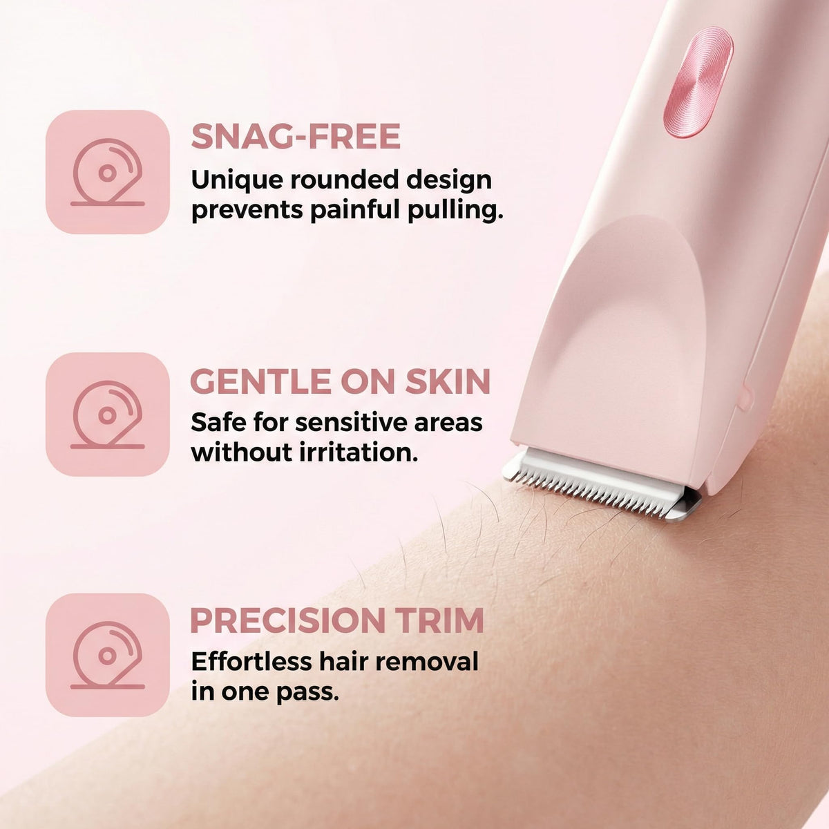 Dermave Bikini Shaver in use on bikini line
