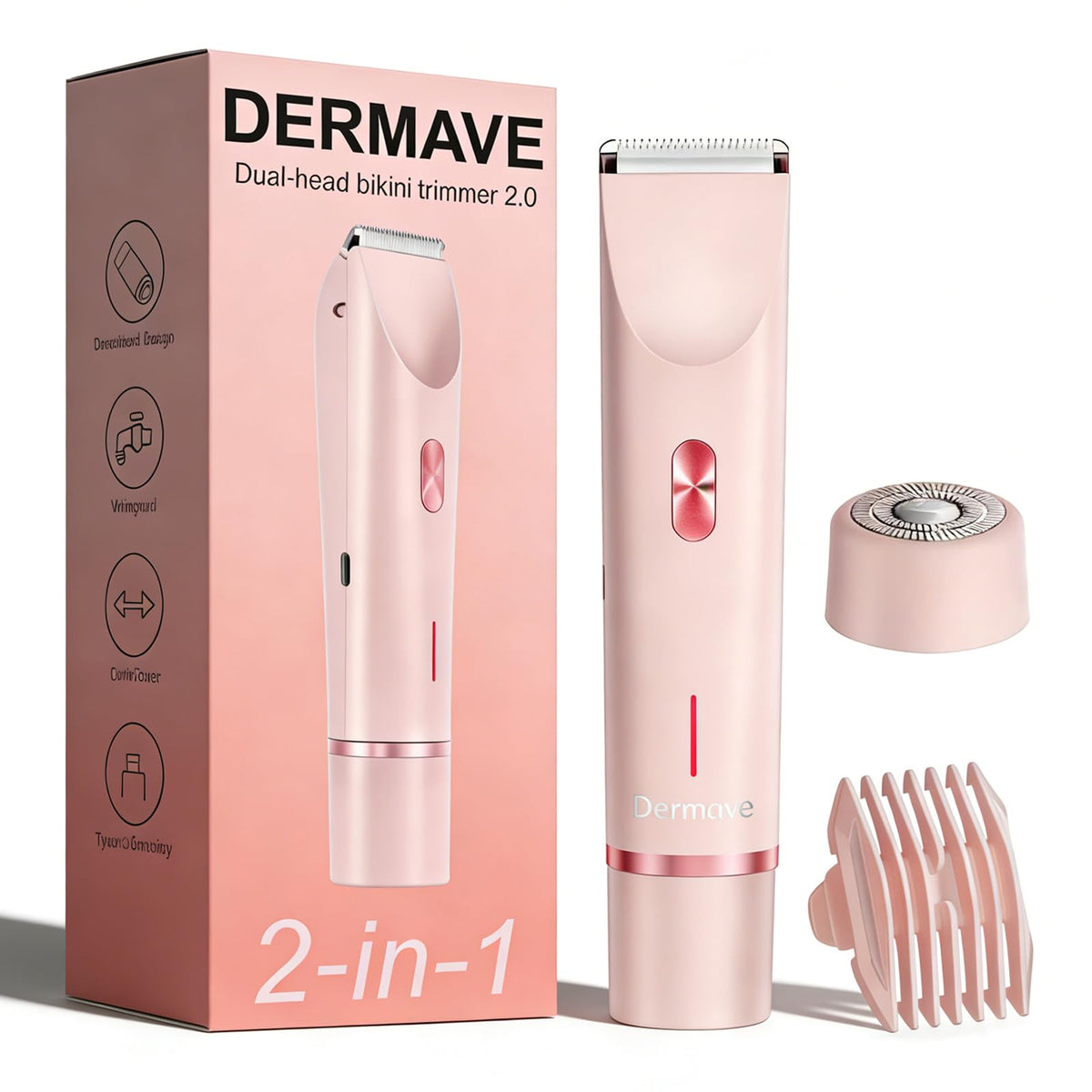 Dermave Bikini Shaver pink model front view