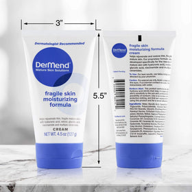 Dermend Fragile Skin Moisturizer 4.5 oz with application on skin