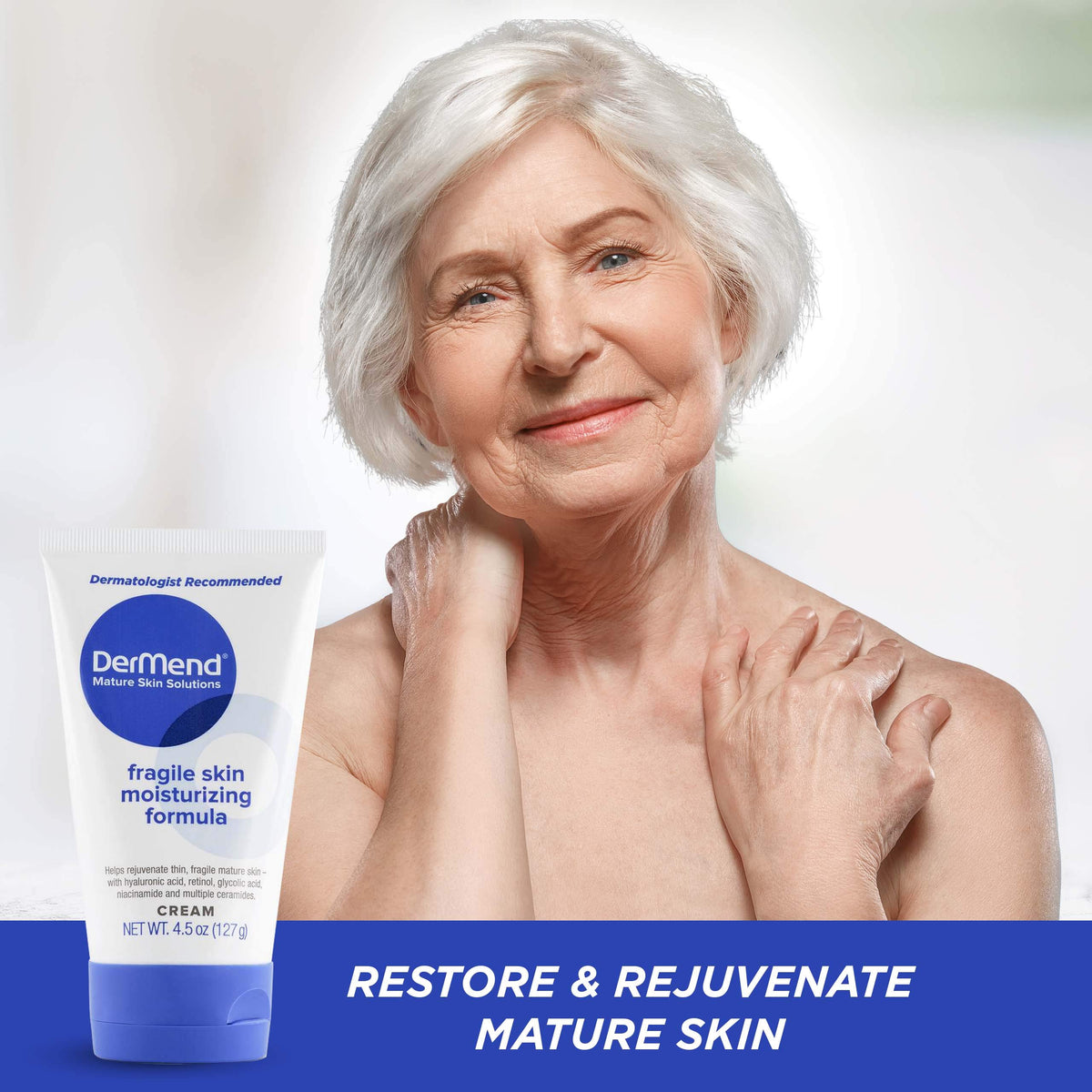 Dermend Fragile Skin Moisturizer 4.5 oz with natural background