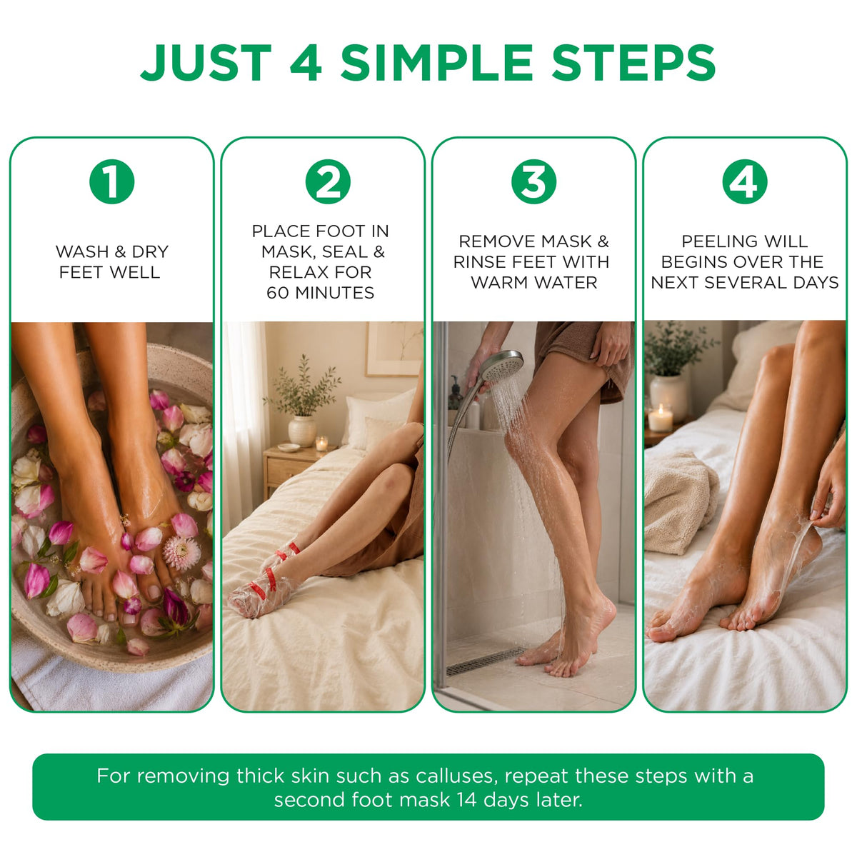 DERMORA Foot Peel Mask application on feet