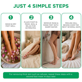 DERMORA Foot Peel Mask application on feet