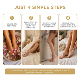 DERMORA Foot Peel Mask Coconut booties inside packaging