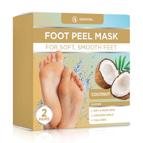 DERMORA Foot Peel Mask Coconut packaging front view
