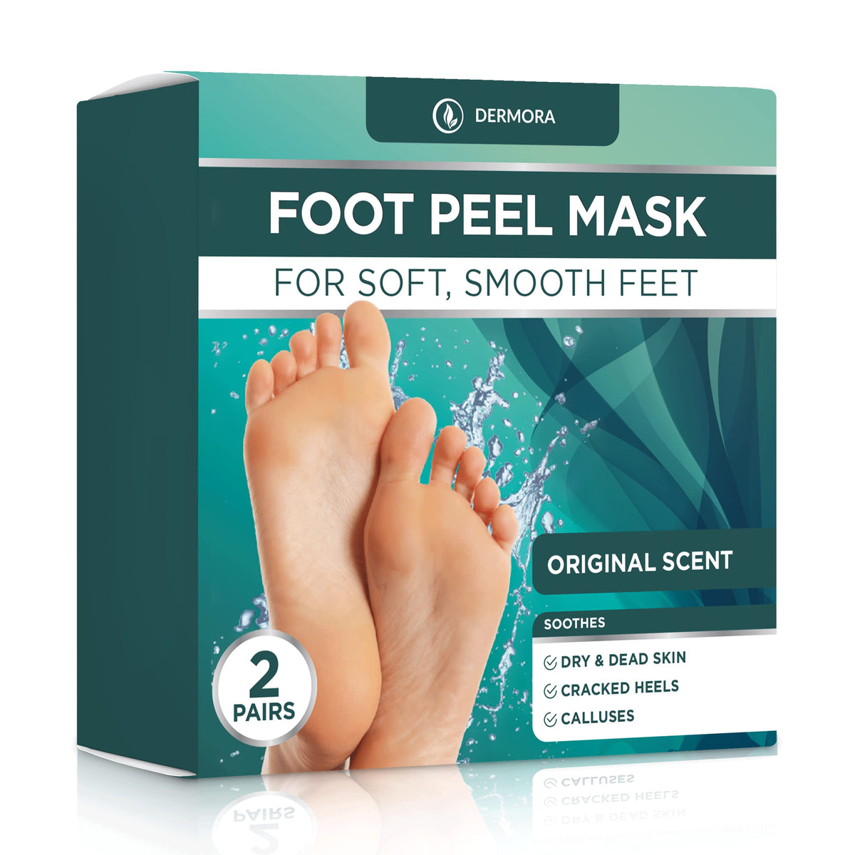 DERMORA Foot Peel Mask packaging front view