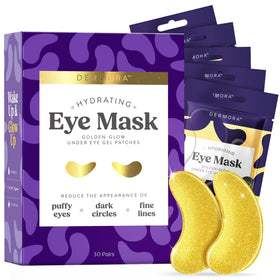 DERMORA Golden Glow Under Eye Patches front view with packaging