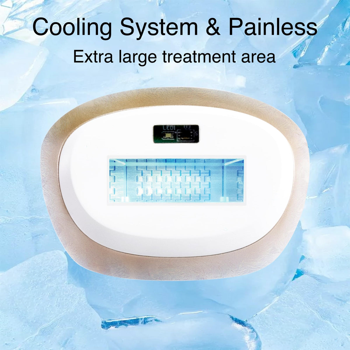 DermRays Laser Hair Removal Device with cooling feature highlighted