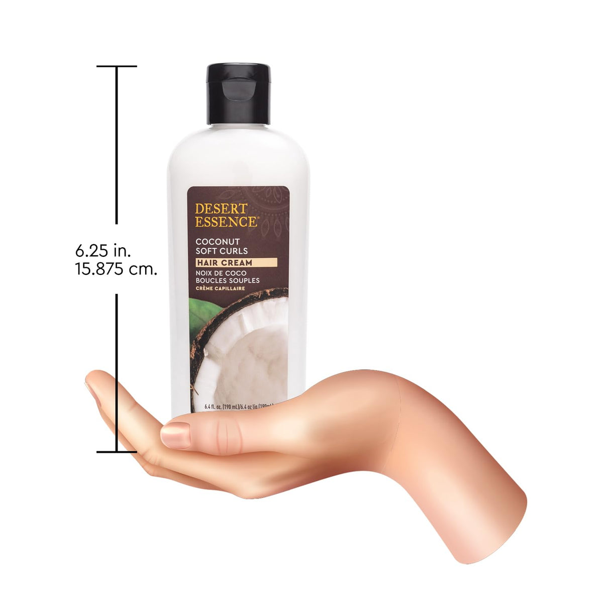Desert Essence Coconut Soft Curls Hair Cream 200g side view