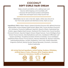 Desert Essence Coconut Soft Curls Hair Cream ingredients list