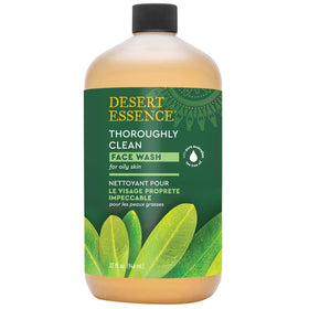 Desert Essence face wash bottle with tea tree oil