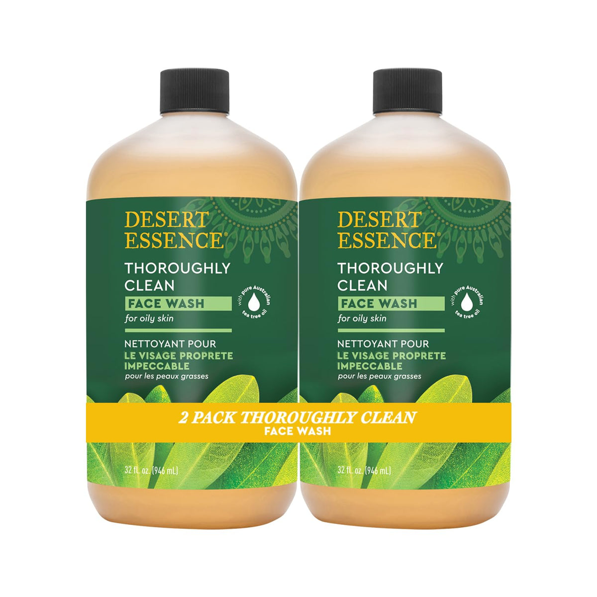 Desert Essence Thoroughly Clean Face Wash 32 Fl Oz front view
