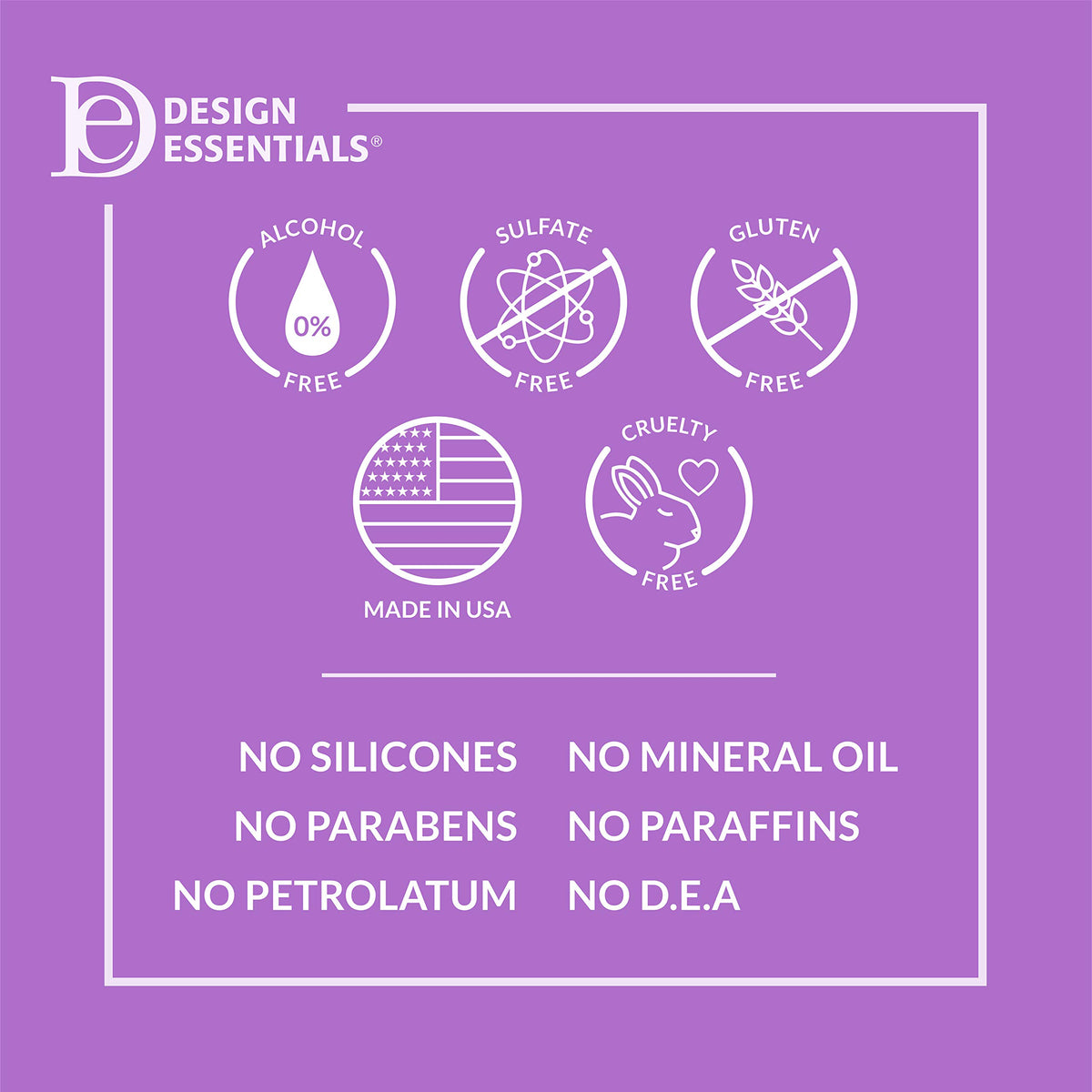 Design Essentials Agave & Lavender Shampoo bottle on a bathroom shelf