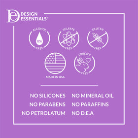 Design Essentials Agave & Lavender Shampoo bottle on a bathroom shelf