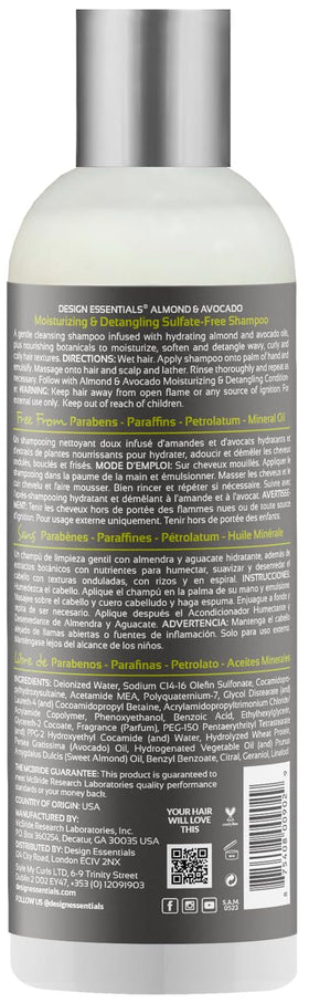 Design Essentials Moisturizing and Detangling Shampoo 34 oz back view