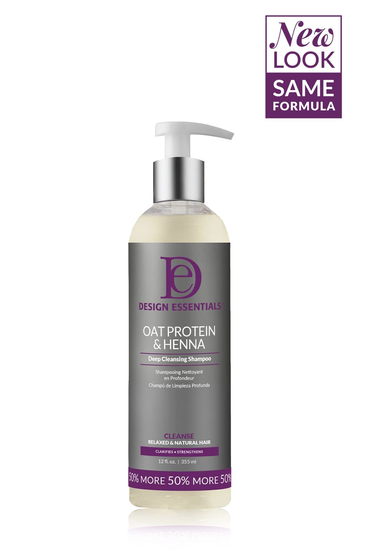 Design Essentials Oat Protein & Henna Deep Cleansing Shampoo back label