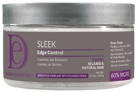 Design Essentials Sleek Edge Control Gel in a bathroom setting