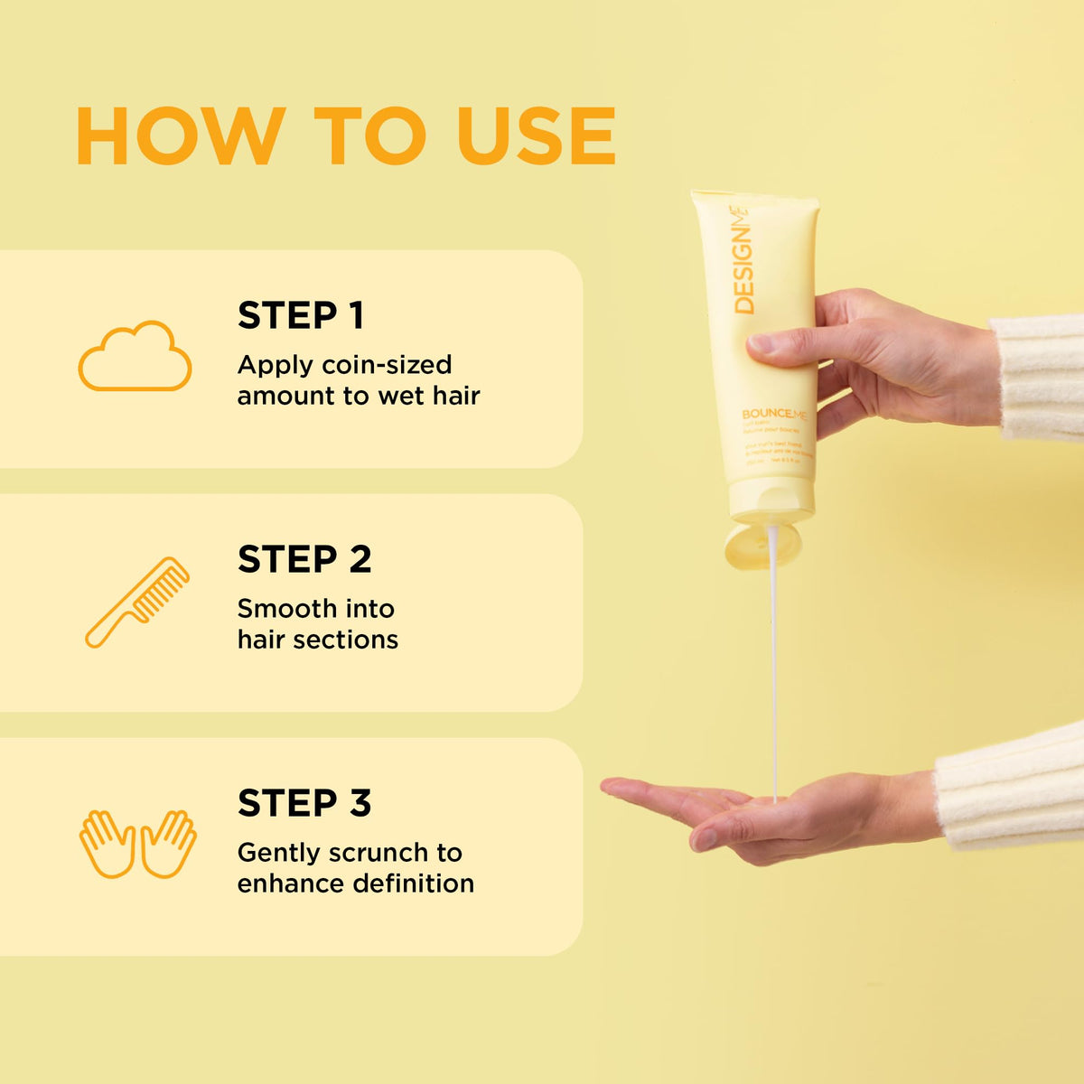 Design.Me BOUNCE.ME Curl Balm application on hair