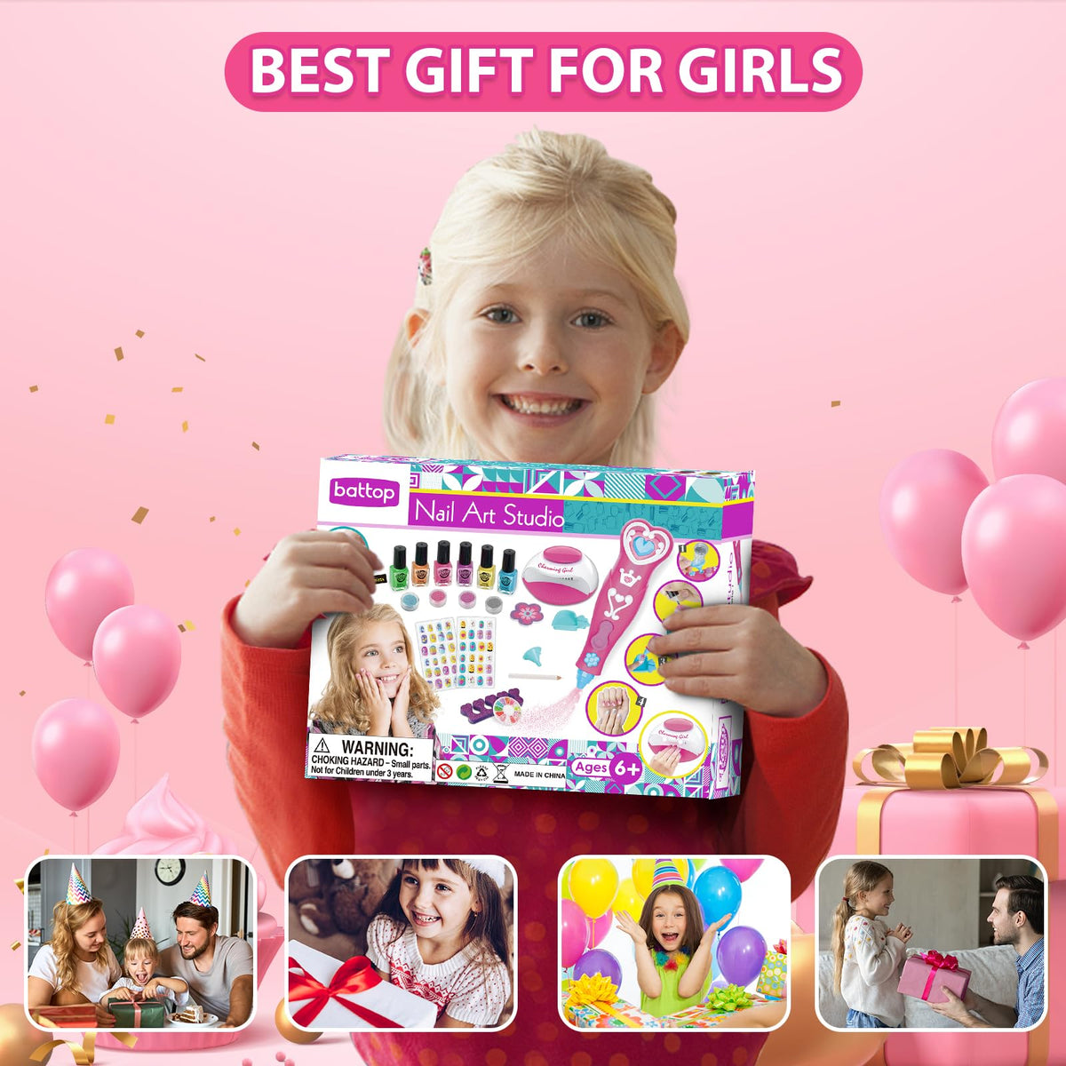Designer Nail Stickers from BATTOP Kids Nail Polish Set