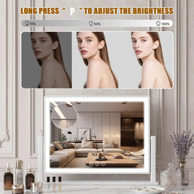 Detachable 10X magnifying mirror attached to Bearolve vanity mirror