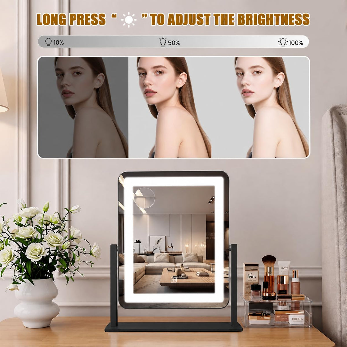 Detachable 10X magnifying mirror from Bearolve Vanity Mirror