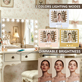 Detachable 10X magnifying mirror included with Ratsamee Vanity Mirror