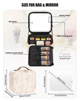 Detachable LED mirror with adjustable lighting settings
