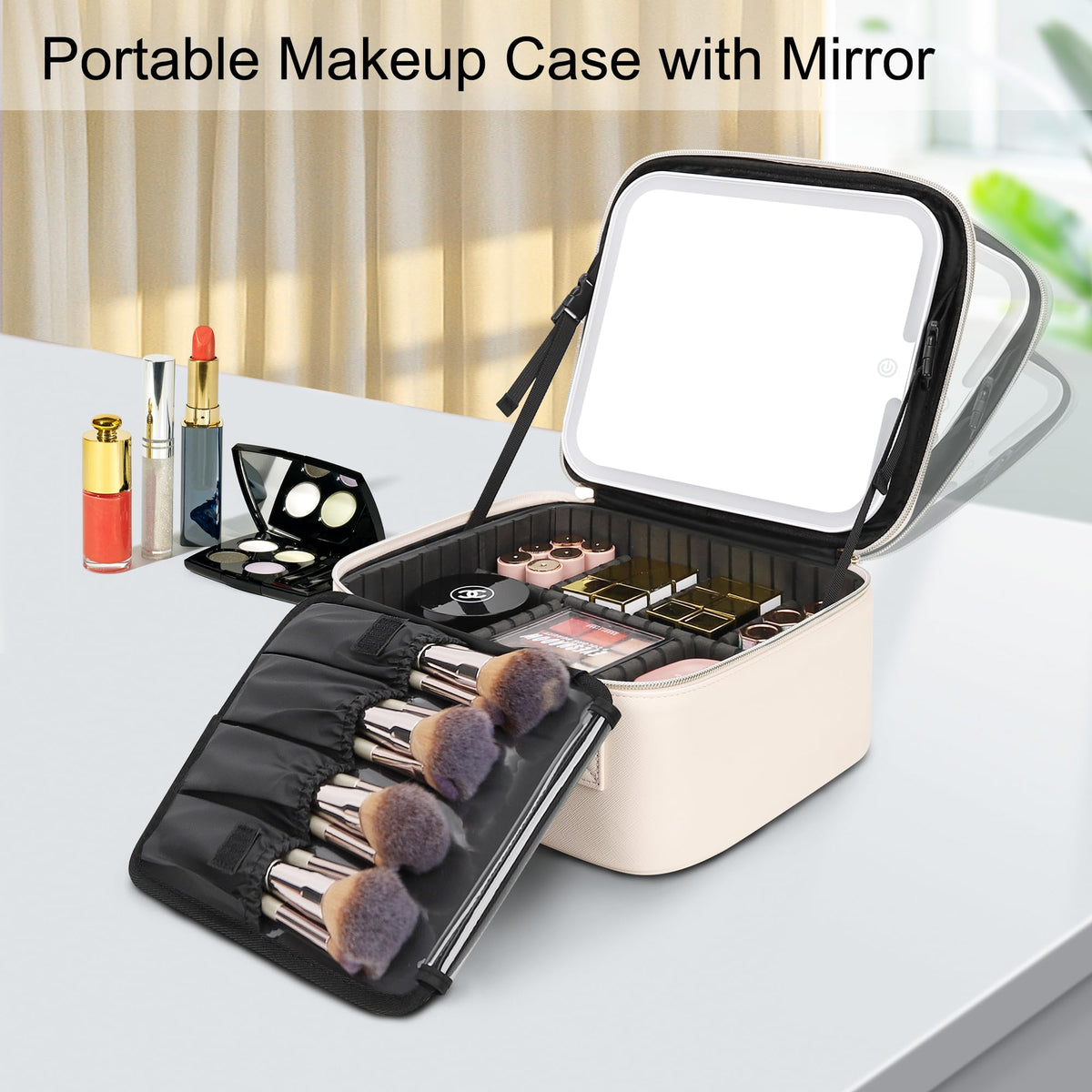 Detachable partitions of Relavel Travel Makeup Bag