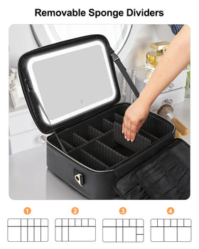 Detachable Velcro mirror of Relavel Large Makeup Case